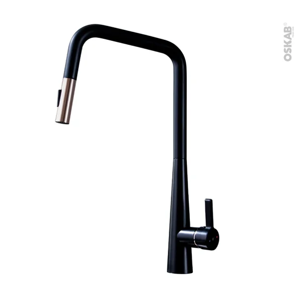 excellents soldes Non Existant Robinet De Cuisine IGUA Mitigeur Avec Douchette, Noir 1