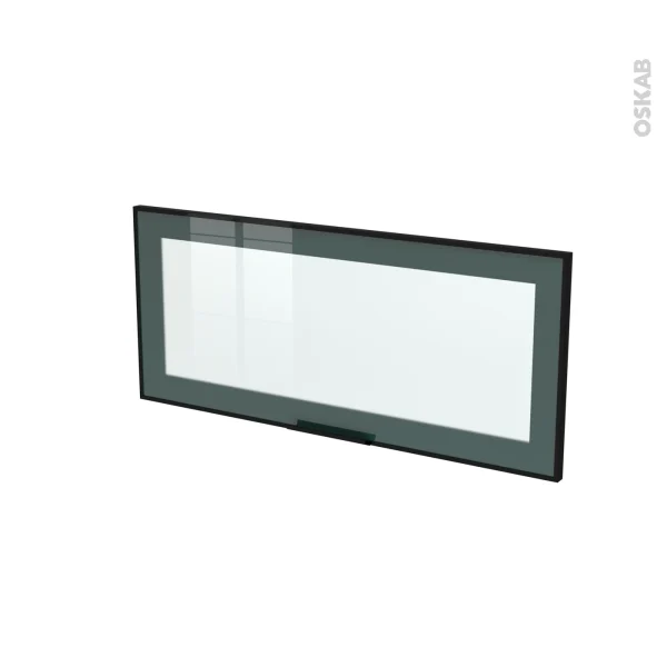 Nouveau Non Existant Façade Noire Alu Vitrée Porte N°11 Sans Poignée, L80 X H35 Cm, SOKLEO 1