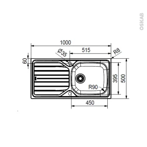 Evier De Cuisine RENO Inox Antirayures, 1 Grand Bac égouttoir, à Encastrer, FRANKE Les achats en ligne 10