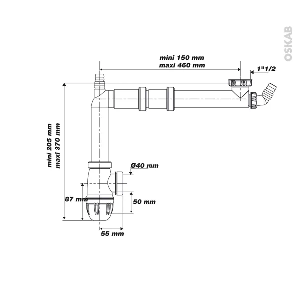 VALENTIN Kit Vidage Universel Pour évier Connectic 1 Bac Promotio de vente 3