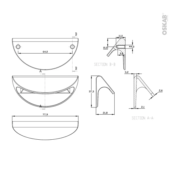 Non Existant Poignée De Meuble De Cuisine N°74 Inox Brossé, 7,8 Cm, Entraxe 64 Mm, SOKLEO grande marque pas cher 4