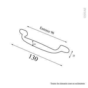 marque pas cher en ligne Non Existant Poignée De Meuble De Cuisine N°9 Argent Vieilli, 13 Cm, Entraxe 96 Mm, SOKLEO 10