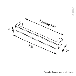 Livraison gratuite Non Existant Poignée De Meuble De Cuisine N°6 Chromé Insert Blanc, 16,8 Cm, Entraxe 160 Mm, SOKLEO 10