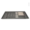 magasin pas cher Non Existant Range Couverts Pour Tiroir à L’anglaise L100 Cm Anthracite, Porte Rouleau, Planche à Découper Bois, SOKLEO 5