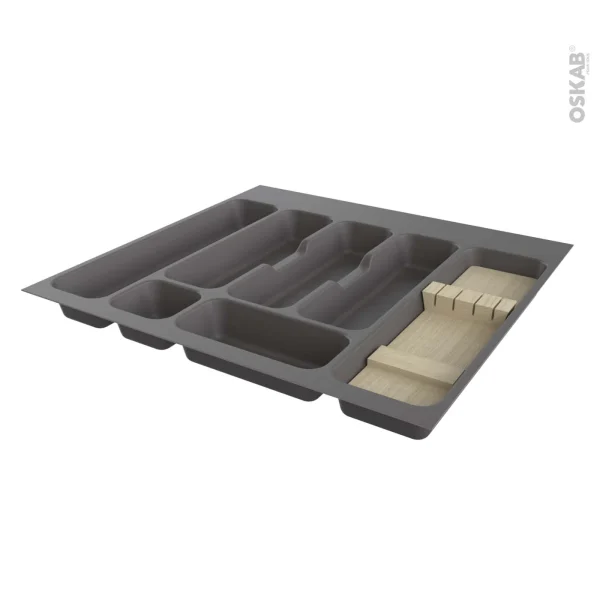 Non Existant Range Couverts Pour Tiroir L60 Cm Anthracite, Porte Couteau Bois, SOKLEO qualité supérieure 1