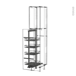 Non Existant SOKLEO Rangement Armoire 4 Paniers Plateau, L40xH125 EPOXY Anthracite belle 6