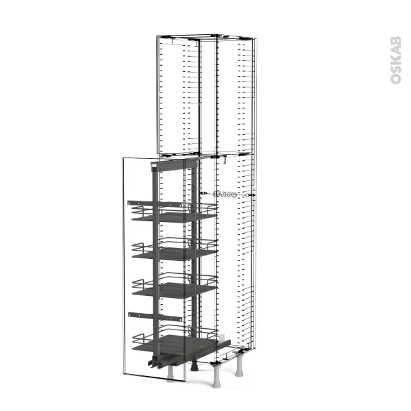 Non Existant SOKLEO Rangement Armoire 4 Paniers Plateau, L40xH125 EPOXY Anthracite belle 3