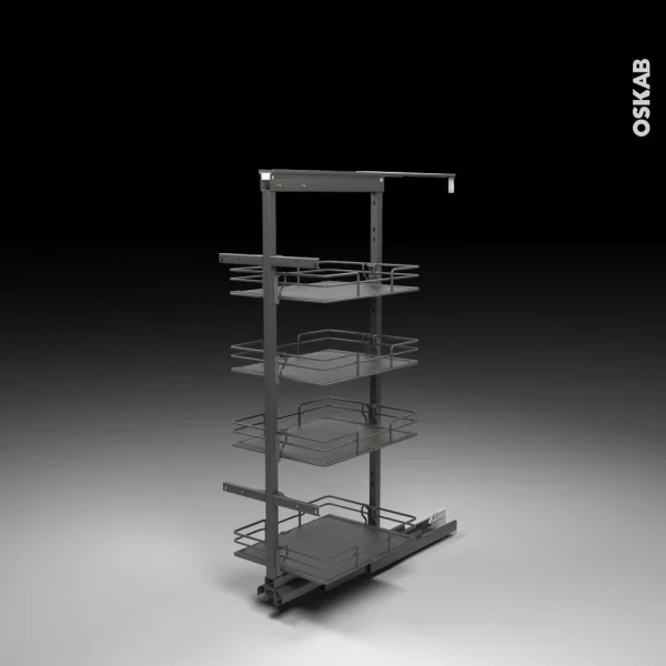 Non Existant SOKLEO Rangement Armoire 4 Paniers Plateau, L40xH125 EPOXY Anthracite belle 1