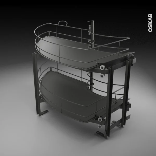 soldes pas cher Non Existant SOKLEO Rangement Angle Bas Demi-lune Coulissant Epoxy Anthracite, Porte 60, Tirant Gauche 3