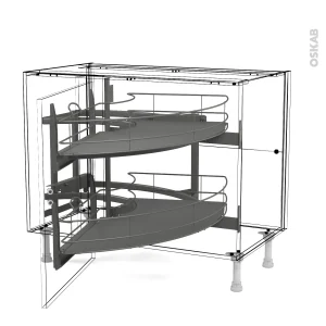 soldes pas cher Non Existant SOKLEO Rangement Angle Bas Demi-lune Coulissant Epoxy Anthracite, Porte 60, Tirant Gauche 9