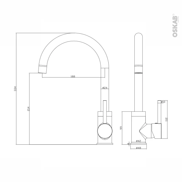 Non Existant Robinet De Cuisine ILO Mitigeur, Noir authentiques 3