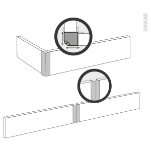 Non Existant Raccord De Plinthe De Cuisine Jonction D’angle Ou Droite Hauteur 15 Cm, Blanc Brillant, SOKLEO Large choix en ligne 12
