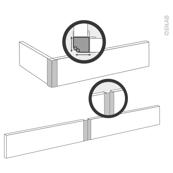 Non Existant Raccord De Plinthe De Cuisine Jonction D’angle Ou Droite Hauteur 15 Cm, Blanc Brillant, SOKLEO Large choix en ligne 5